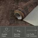 Farmhouse 8x10 Dark Taupe Brown Area Rugs for Living Room, Modern Boho Vintage Rug for Bedroom, Dining Room with Distressed Geometric Design, Washable Stain Resistant Low Pile Non-Slip Ultra Soft