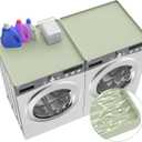 ME.FAN Washer and Dryer Covers for the Top, 2PCS 25.6''x 23.6'' Silicone Washer Dryer Top Protector Mat, Non Slip Silicone Countertop Mat for Laundry/Kitchen - Desert Sage