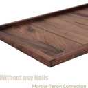 40 x 20 Inches Extra Large Extra Long Rectangle Black Walnut Wood Ottoman Tray, Serve Tea, Coffee Classic Wooden Decorative Walnut Serving Tray