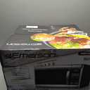 Emerson MW1338SB Countertop Microwave Oven, 6 Pre-Programmed Settings, Removable Glass Turntable, Child Safety Lock, 1.3 Cu ft, 1000W, Stainless Steel