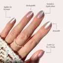 Glamnetic Press On Nails - Oyster Fake Nails | Short Oval Cat Eye Fake Nails with a Velvet Pearlescent Finish, Salon Quality Summer Nails | 15 Sizes - 30 Nail Kit with Glue