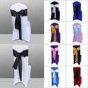 Babenest Satin Chair Sashes Ties Upgraded 50 pcs Chair Ribbons Bows for Wedding Banquet Party Christmas Baby Shower Events Decoration (Black)