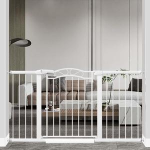 Fairy Baby 70.9"-76.3" Extra Wide Baby Gate, Pressure Mounted Auto Close Child Safety Gate for Kids Or Pets Walk Thru No Drill Long Dog Gates Indoor for House Doorway, White