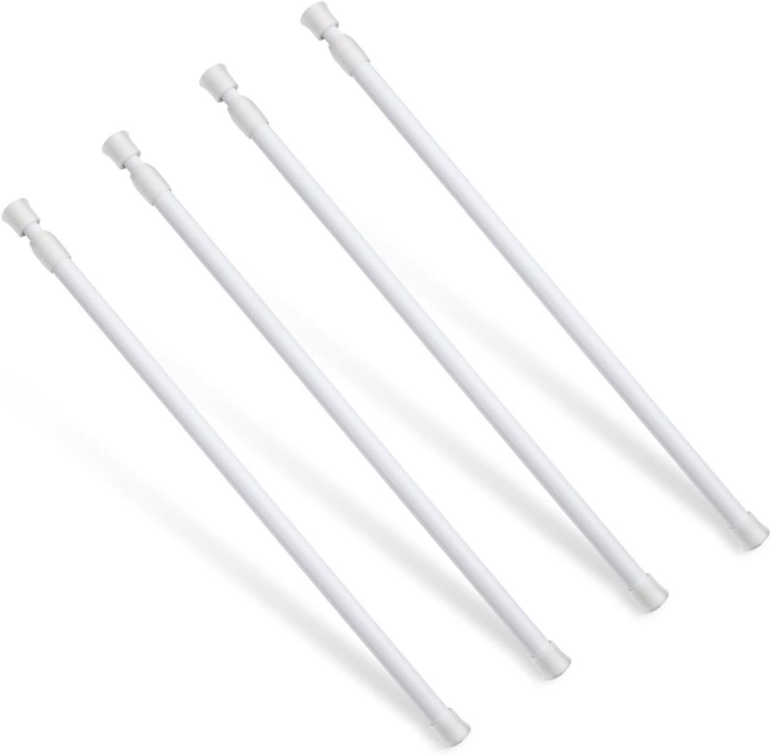 4pcs Window Security Bars Adjustable Sliding Door Guard Security Lock Bar Fixed Window Guard Door Security Devices Window Guards for Children Safety, Patio Door, Anti-Lift (White)