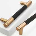 2 Pack 3 3/4 Inch 96 mm Bronze and Black Knurled Cabinet Handles Cabinet Pulls Aluminum Handles Drawer Pulls Oxidation Finish with Diamond Pattern