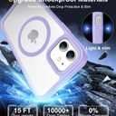 WAVELIFE 2025 New Magnetic for iPhone 12 Case/for iPhone 12 Pro Case 6.1-Inch,[Compatible with MagSafe] Shockproof Phone Bumper Cover Slim Anti-Scratch Clear Back (Purple)