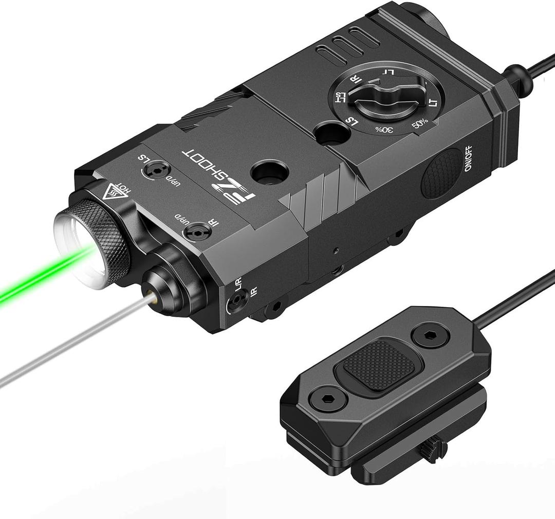 EZshoot 1600 Lumens Rifle Light Laser IR 3-in-1 Combo, Ar Light Laser Combo Magnetic Rechargeable with Remote Switch, Aluminum Flashlight for Rifle Compatible with Picatinny and M-Rail