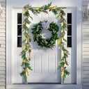 winemana 6 FT Pre-lit Artificial Christmas Garland with 20 LED Lights, Battery Powered with Pine Cones, Red Berries, Pine Needles, Lighted Christmas Garlands for Fireplace Mantle Holiday Decorations