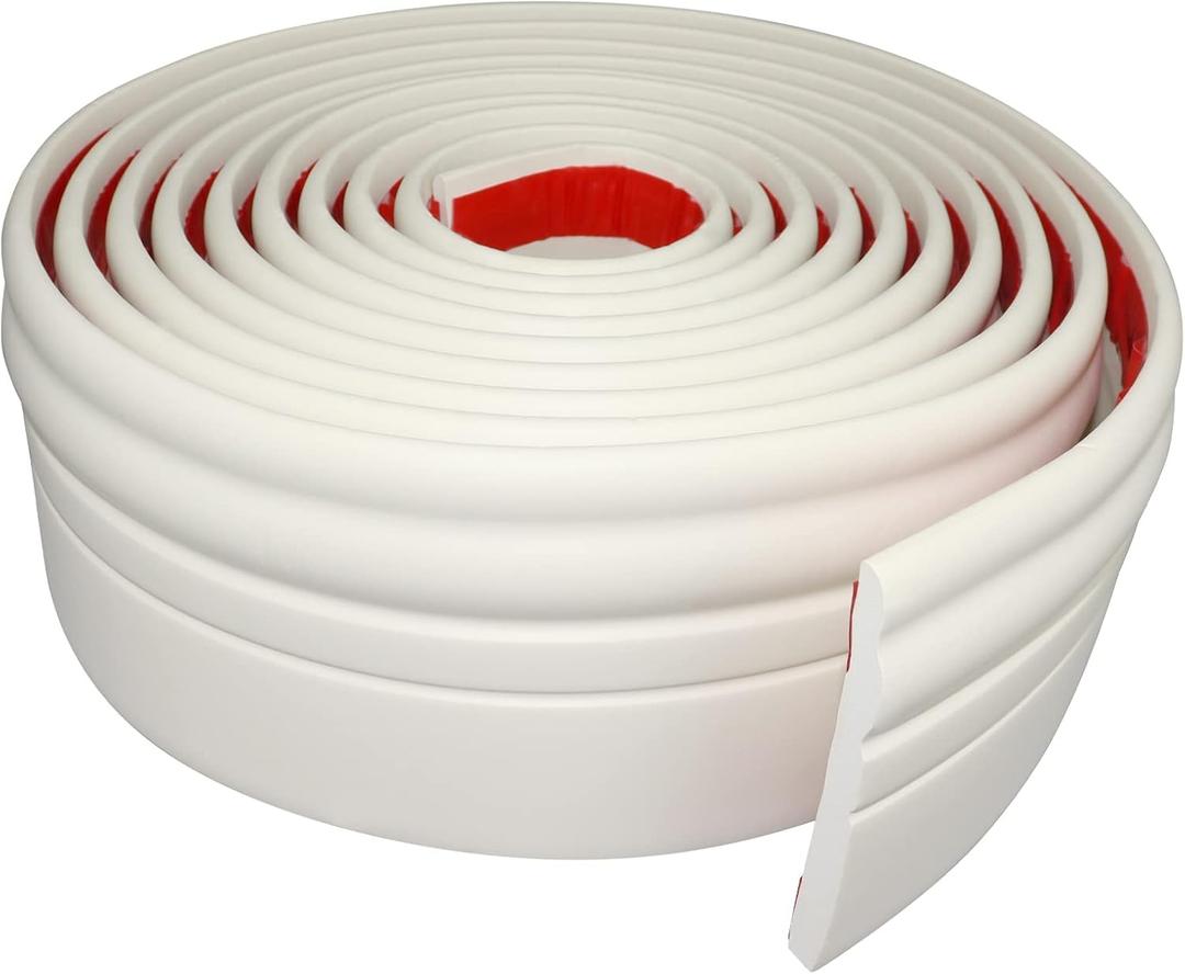 Wall Base Molding Trim Peel and Stick Rubber Baseboard Moulding 4 Wide Flexible Vinyl Wall Cove Base (4" Wide x 16.4' Long, Creamy White) Wall Base Molding Trim Peel and Stick Rubber Baseboard Moulding 4 Wide Flexible Vinyl Wall Cove Base (4" Wide x 16.4' Long, Creamy White)