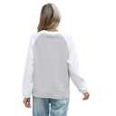 Quatrefox Womens Sweatshirt Long Sleeve Color Block Sweater Patchwork Sweatshirts Fall Casual Crewneck Pullover Tunic Tops 2025 Grey+White XL (XL)