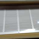 HVAC Premium 30'' x 10'' [Duct Opening] Flat Stamped Steel Return Air Grille - Sidewall and Ceiling - HVAC Vent Duct Cover - White [Outer Dimensions: 31.75''w X 11.75''h]