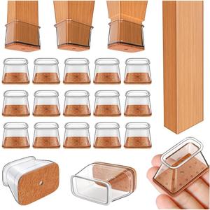 Ansible 24 pcs Rectangle Large Chair Leg Floor Protectors, Furniture Felt Pads Silicone Covers caps for Chairs,Chair Leg Protectors for Hardwood Floors (X-Large Fit:L 2''-2.5'',W 1''-1.5'')