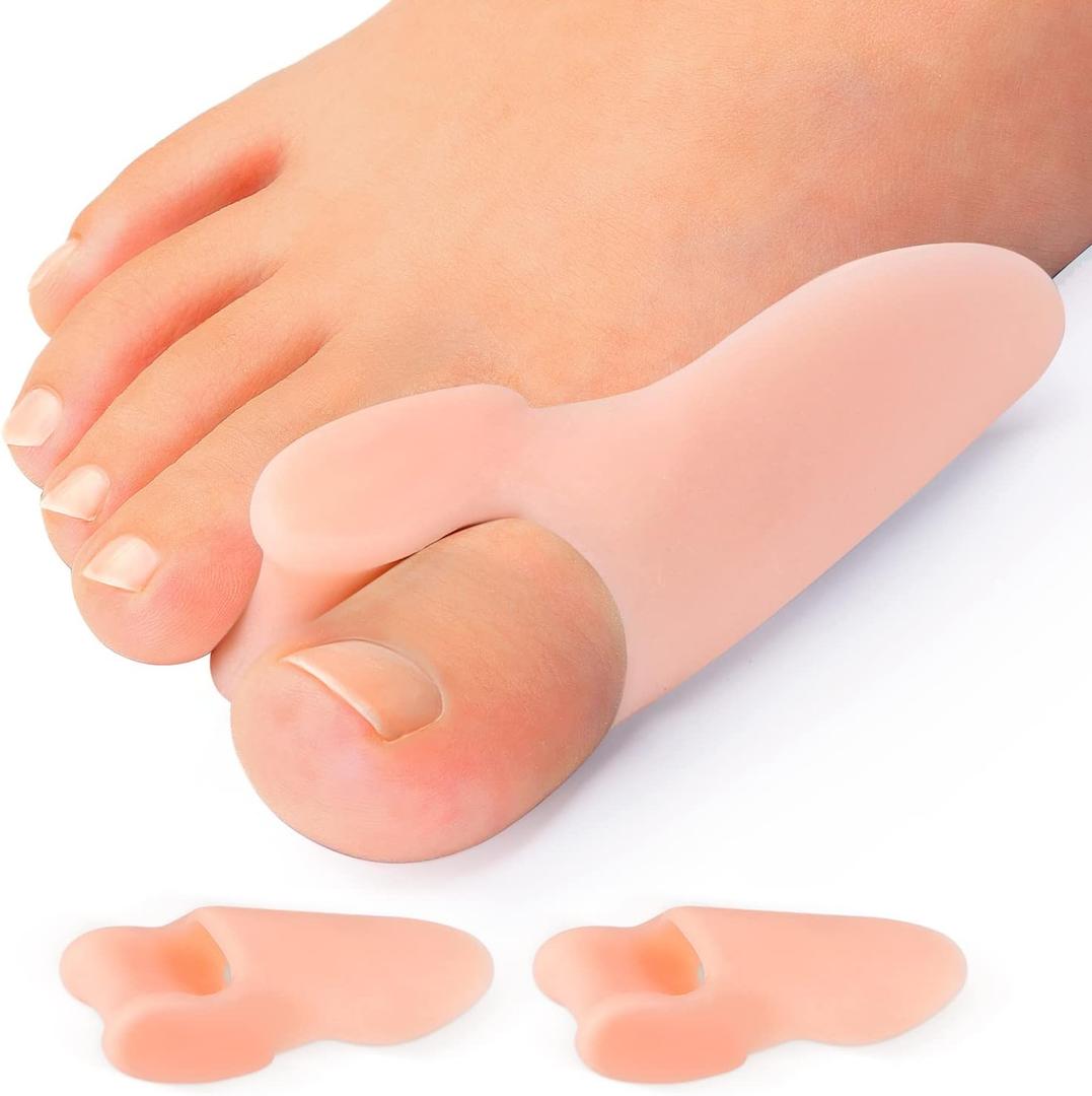 Bunion Cushion Protector, 10 Packs of Bunion Corrector Pads with Separator for Big Toe, Gel Shield for Foot Pain Relief, Calluses, Corns - Beige