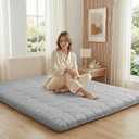 ZonLi Japanese Floor Mattress Futon Mattress Twin Size, Thicken Roll Up Tatami Mat 100% Cotton Washable Cover, Portable & Foldable Floor Bed Mattress for Sleeping, Dormitory, Adult Kids, Grey, Twin (75"L x 39"W x 2.5"Th) 