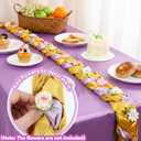 Princess Theme Table Runner Braided Tablerunner Purple and Gold Satin Decor 79 Inch Table Decorations for Wedding Birthday Party Baby Shower Anniversary Party Supplies