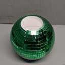 Christmas Tree Topper Ball, Green 8-inch Disco Ball & Mirror Ball, 3D Hollow Ornament Hanging Decoration for Christmas, Halloween, Wedding, Birthday Party Decorations, Green