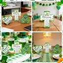2 x HOWAF 3pcs St. Patrick's Day Table Sign, Irish Shamrock Wood Table Decorations, Heart Shape St. Religious Patrick's Day Wooden Blocks for Tiered Tray Decor, Farmhouse Clover Cross Centerpieces