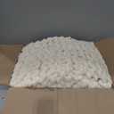 Adyrescia Chunky Knit Blanket Throw | 100% Hand Knit with Jumbo Chenille Yarn (60"x80", Cream White)