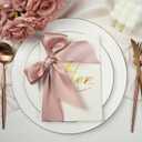 Dusty Rose Ribbon Double Face Satin Ribbon 2 Inch Thick Dusky Pink Ribbon for Wedding Bridal Bouquet Crafts- 25Yards