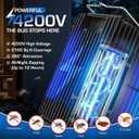 Solar Bug Zapper Outdoor, Waterproof Mosquito Zapper Type-C & Solar Powered, Auto On/Off, Cordless 4200V Electric Fly Zapper, 5000mAh Rechargeable Mosquito Trap Killer for Patio Backyard Camping