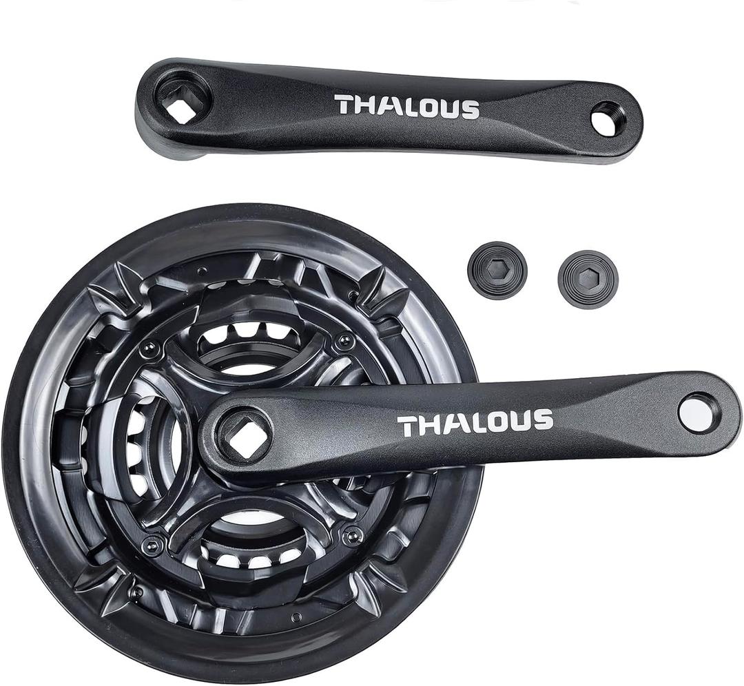 THALOUS Bicycle Crankset 6 7 8 Speed 42/34/24T Universal Square Crank Set 170MM Crank Arm for Mountain Bike
