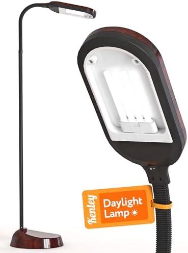 Natural Daylight Floor Lamp - Craft Light Floor Standing for Reading, Crafting, Sewing - 27W Full Spectrum White Bright Sunlight - Adjustable Gooseneck - Task Lamps for Living Room, Bedroom, Office