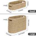 Boho Toilet Paper Storage Baskets, Cotton Rope Woven Bathroom Basket Set of 2, Standing Toilet Paper Holder for 6 Mega Rolls,Storage Bins for Toilet Tank Top, Bathroom Organizer Decor (Brown 2 Pack)