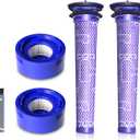 Vacuum Filter Replacement Kit for Dyson V7, V8 Animal, V8 Absolute & SV10 Cordless Vacuum Cleaners, Replaces Part # 965661-01 & 967478-01 (4P) (blue)
