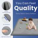 Huloo Sleep Ultra Soft Baby Play Mat for Floor, 1.3" Thick Elasti-Foam 59x59 Play Mat for Playpen,Water-Repellent Coral Velvet for Tummy Time, Non-Slip Backing,Safe for Toddlers & Infants(Dark Grey)