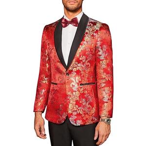 COOFANDY Men's Floral Tuxedo Jacket Luxury Embroidered Stylish Suit Blazer Jacket for Wedding Party Dinner, XL