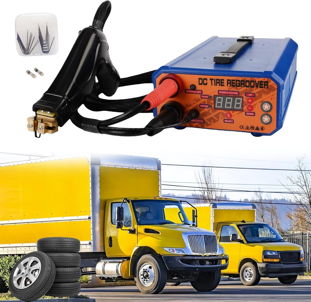 Portable Professional Tyre Regroover with 20 Blades,1000W High Power Temp Adjustable Rubber Tire Engraving Machine for Off-Road/Truck,Grooving Device Tool Kit for Tread Patterns,Retreading Old Tires