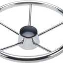 Made Outboard Steering System Boat Steering Cable 14 Feet Marine Steering System 3/4'' Shaft with Stainless Steel 13.5 Inch Wheel for Yachts and Waterborne Vehicles