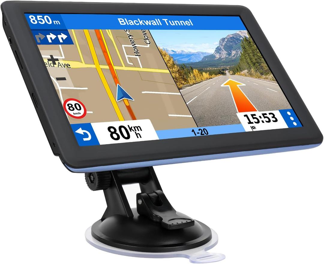 7" GPS Navigator for Car Truck RV, Car GPS Navigation System with 2026 Maps, Lifetime Free Updates, Voice Guidance, Speed & Red-Light Camera Alerts, Custom Truck Routing
