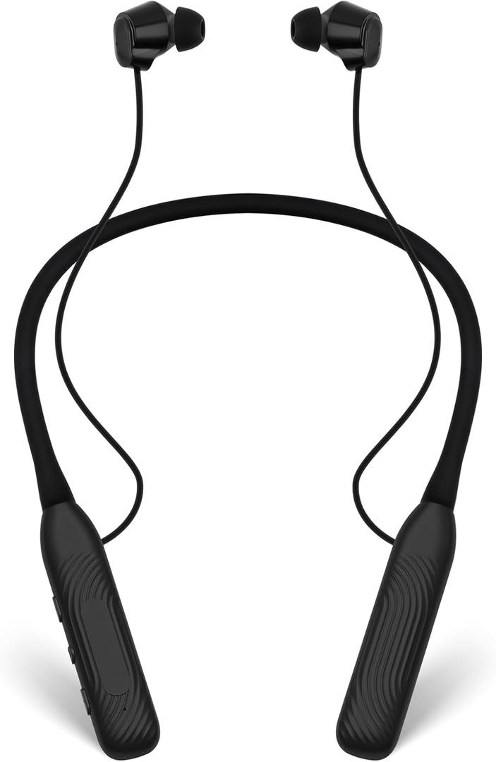 1-Year Quality Support)Around the Neckband Bluetooth Headphones, 1000H Extra Long Battery Life with Magnetic Earphones,Wireless Earbuds with Mic,Waterproof In-Ear Headset for Sports/Gym (Black)