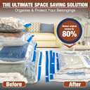 HIBAG Vacuum Storage Bags, 12 Jumbo Vacuum Seal Bags for Clothing, Space Bags for Clothes, Comforters, Blankets, Bedding (12J)