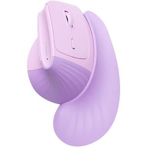 SANWA Wireless Ergonomic Mouse for Large Hands, Silent Click Vertical Mice with Removable Wrist Rest, 1000-4000 DPI, 3-Device (2.4G + 2 Bluetooth 5.4), Compatible with Mac, Windows, Laptop, PC, Purple
