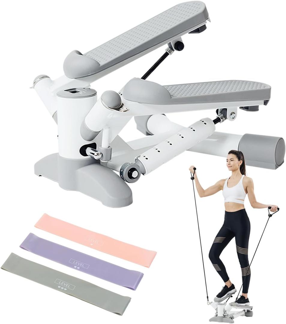 POWER ABS™ Twist Stair Stepper for Home, V-Shaped Twist Mini Stair Stepper, Fitness Stepper Machine, Exercise Stepper with Resistance Bands, Steppers for Exercise at Home