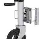 8" Spoke Wheel Trailer Jack, 10" Vertical Movement, 1500 lbs, for RV, Boat, Trailer and More, Silver