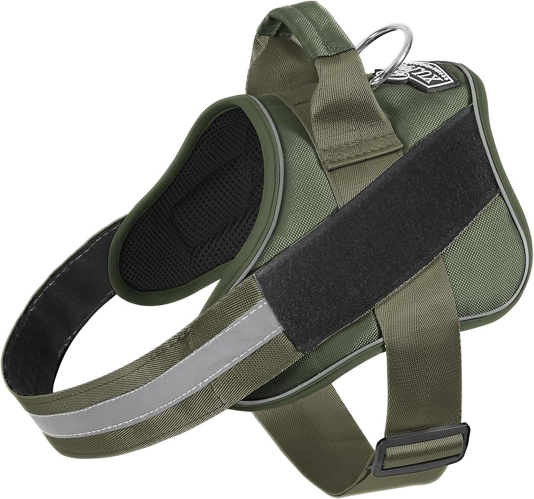 Bolux Dog Harness, No-Pull Reflective Dog Vest, Breathable Adjustable Pet Harness with Handle for Outdoor Walking - No More Pulling, Tugging or Choking (Small (Pack of 1), TacticalGreen)