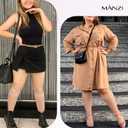 MANZI 6 Pairs Plus Size Knee Highs for Women 15 Denier Sheer Nylon Socks Knee High Stockings (3X-Large-4X-Large, Natural)