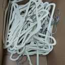 Amazon Basics Slim, Velvet, Non-Slip Sturdy Clothes Hangers, 50-Pack, Ivory/Silver, Small 11"