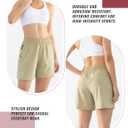 Cosmolle Lightweight Hiking Cargo Shorts Womens Quick Dry Athletic Shorts for Camping Golf with Zipper Pocket Water Resistant (Beige, M)