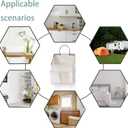 2 Pack Wall Hanging Storage Basket,Wall Hanging Organizer Bags with Pockets, Wall organizer Storage for Dormitory Bathroom Bedroom Kitchen(White-upgraded)
