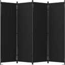 Room Divider, 4 Panel Folding Privacy Screen, 88 Portable Separating with 3 Metal Feet, Partition Room Dividers, Lightweight Freestanding Wall Divider Screen for Office Bedroom Hospital(Black)
