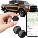2 Pack Mini GPS Trackers for Vehicles Work with Find My (iOS Only) Real Time Car Tracker Tags Hidden Car Locator Tracking Device Global Coverage No Monthly Fee or Subscription No SIM Card Required