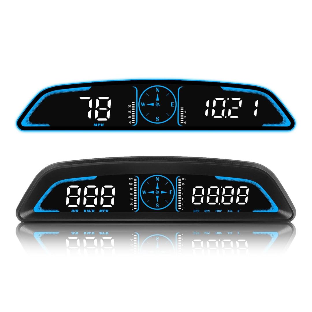 MH Heads Up Display for Car, Digital GPS Speedometer, 5.5 inch HUD GPS Speed MPH/KMH, Over Speed Alarm, Fatigue Driving Alarm, Automatic Brightness Adjustment for All Vehicles
