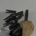 1.35 Inch Mini Clothes Pins for Photo100 Pcs with 32 Feet Jute Twine, Mini Clothes Pins for Crafts, Wooden Small Clothespins for Pictures, Tiny Decorative Clothespins for Baby Shower - Black