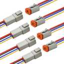 14 AWG 4 Pin DT Connector, 4 Wire Automotive Waterproof Electrical Connectors, 14 Gauge Male and Female Quick Connect Harness for Car Truck Boat -4 Pack