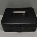 KYODOLED Metal Cash Box with Combination Lock Money Box for Cash Safe Metal Box with Money Tray for Security Lock Box 11.81"x 9.45"x 3.54" Black X Large