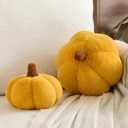 Pumpkin Pillows, Halloween Fall Throw Pillow, Pumpkin Shaped Pillow for Couch, Cute Stuffed Pumpkins, Autumn Decorative Cushion (Yellow, 8.6 Inches)
